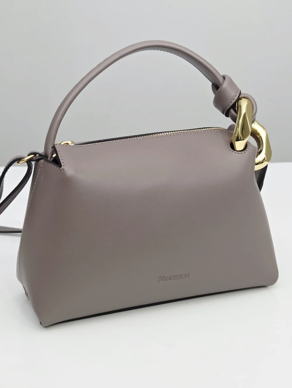 JW ANDERSON THE JWA SMALL CORNER BAG - TAUPE LEATHER